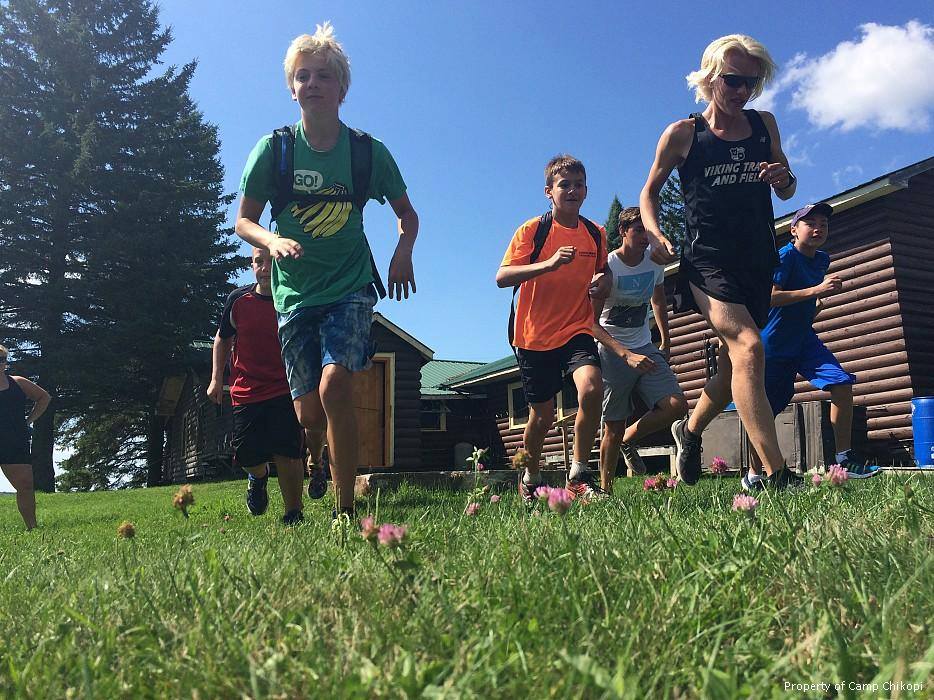 boys running at Camp Chikopi